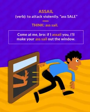 Assail mnemonic flashcard